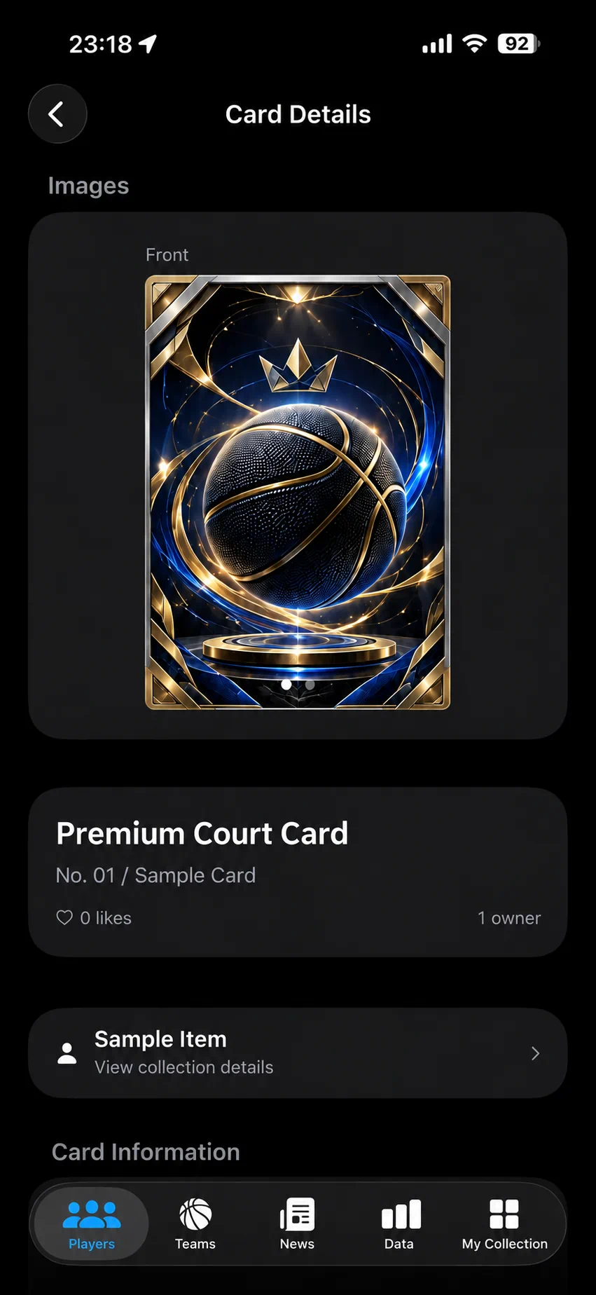 Detail app screen